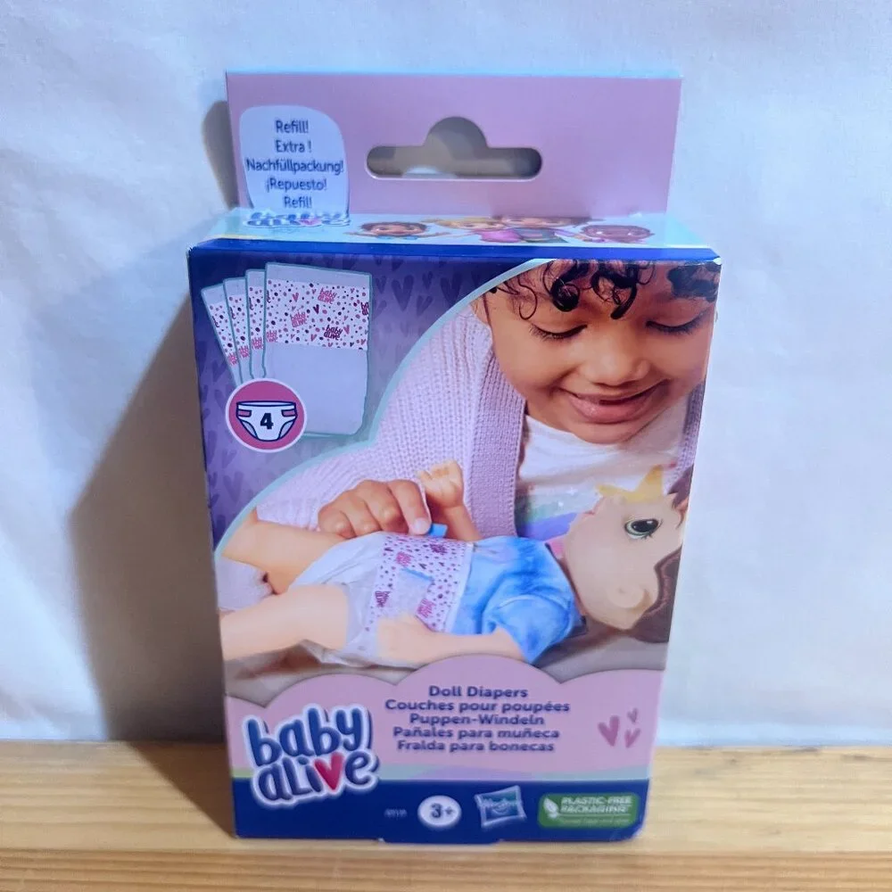 Baby Alive BA Doll Diapers Refill Pack of 4 Brand New $8